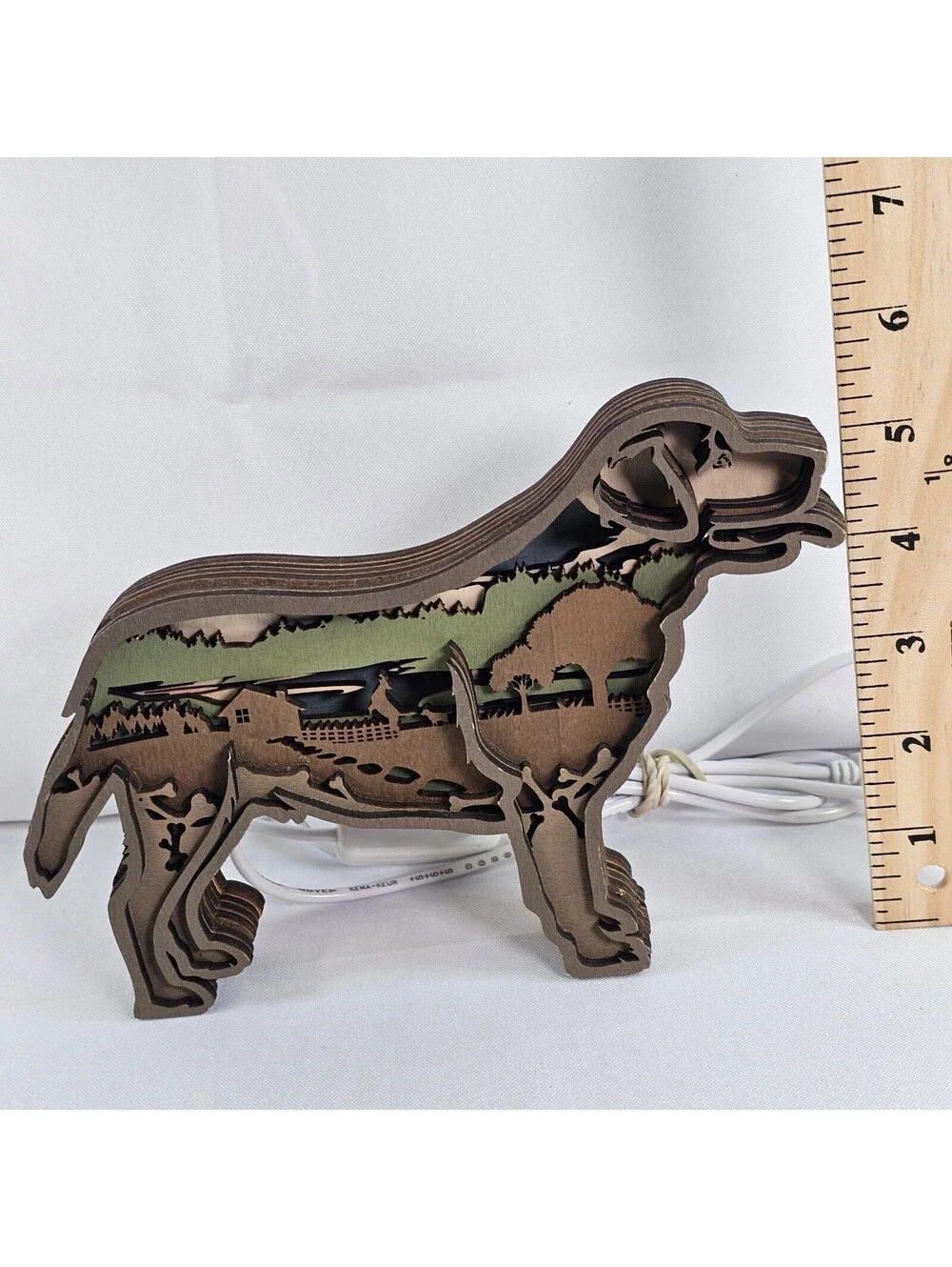 HiPARK 3D Wooden Dog LED Night Light Golden Retriever Labrador Wood Sculpture